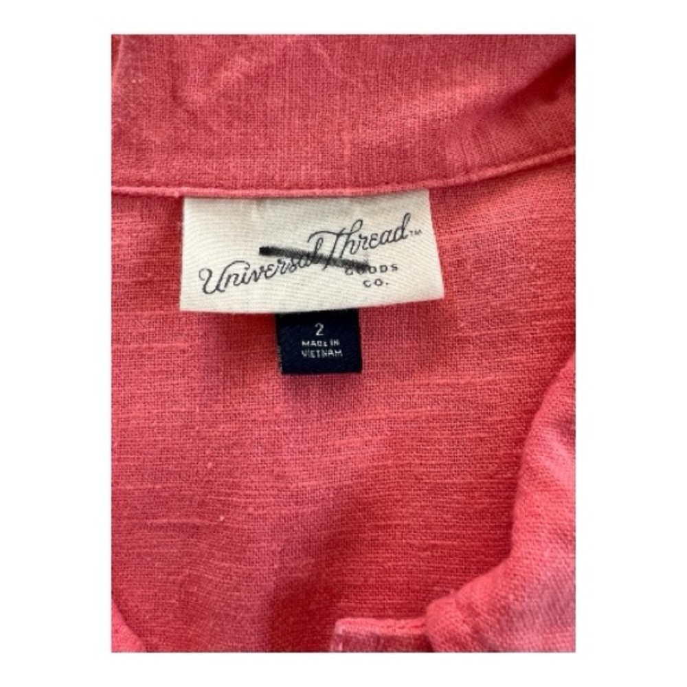 🆕 NWOT Universal Thread coral pink linen blend romper | size 2 - Picture 7 of 8